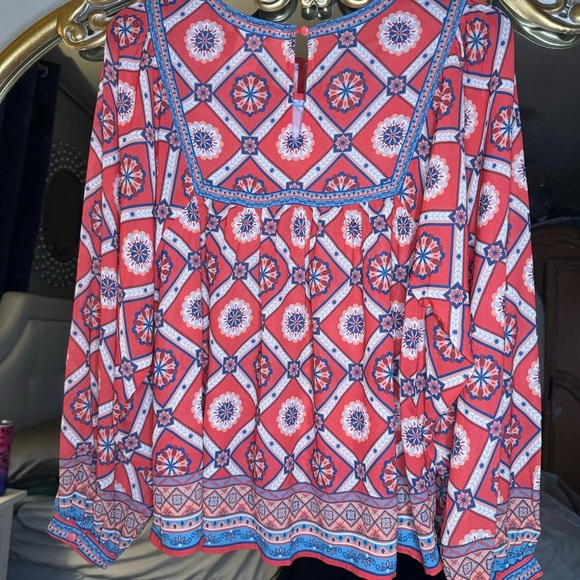 Flying tomato Boho, long sleeve blouse size small - Picture 2 of 6
